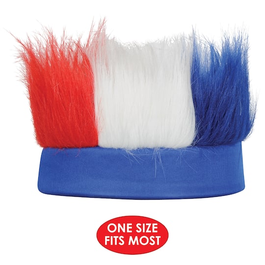 Beistle Adult Red, White & Blue Hairy Headbands, 2ct.